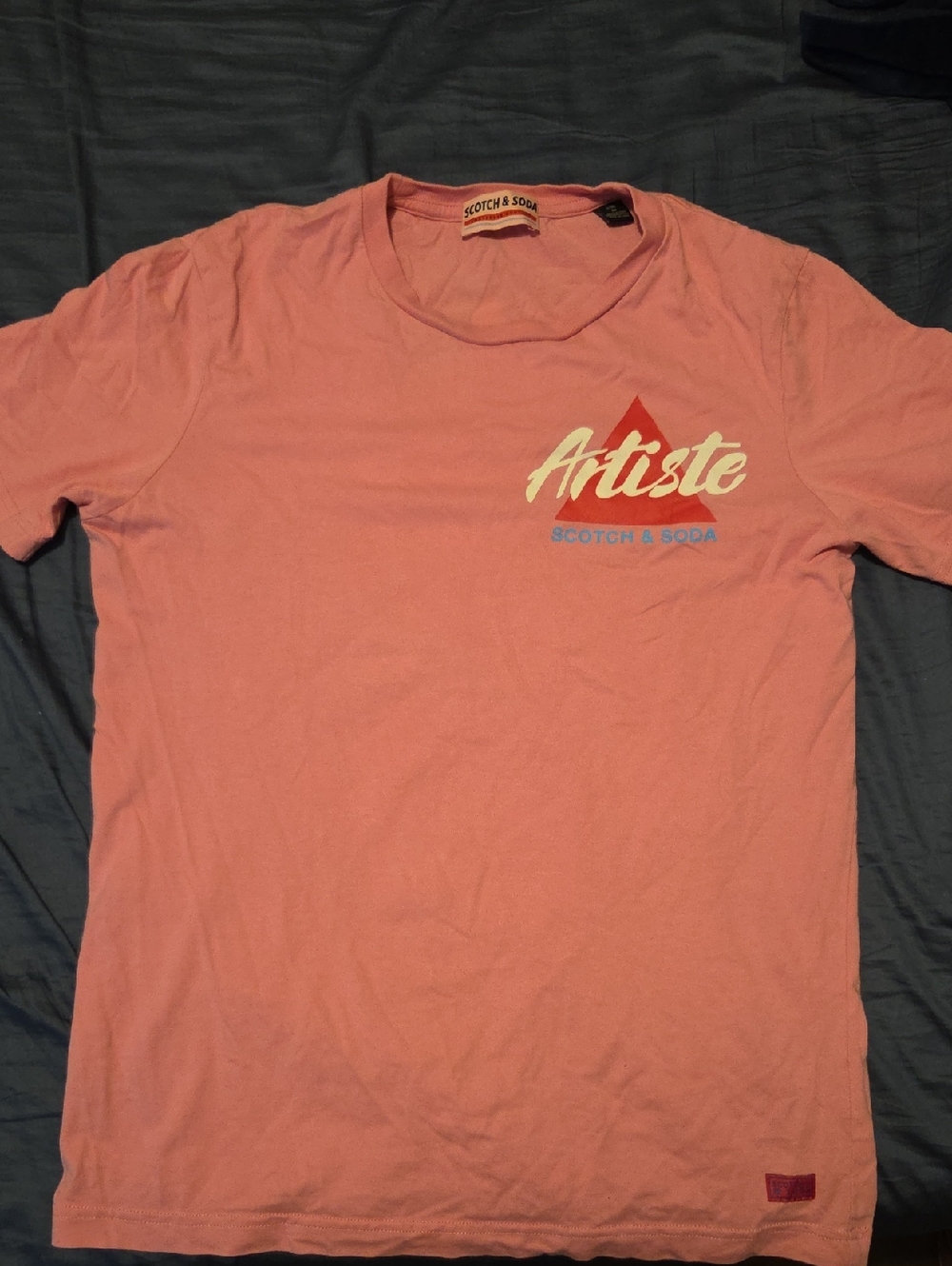 Scotch & Soda Coral Pink 'Artiste' Short Sleeve Graphic Tee